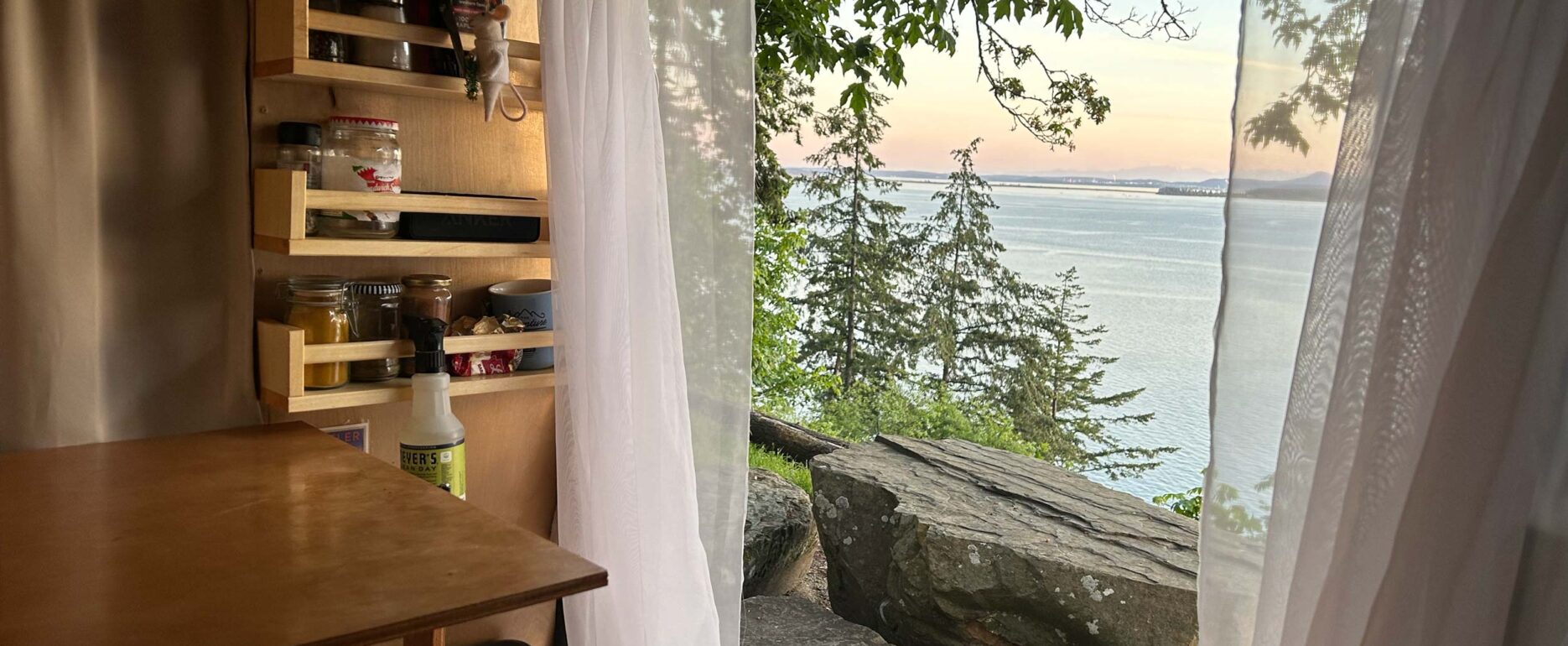 vanlife parked at bellingham, washington